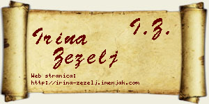 Irina Žeželj vizit kartica
